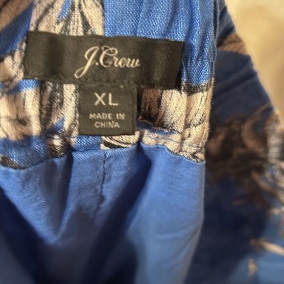 J. Crew Tropical Toile Linen Pull On Skirt XL - Picture 2 of 4